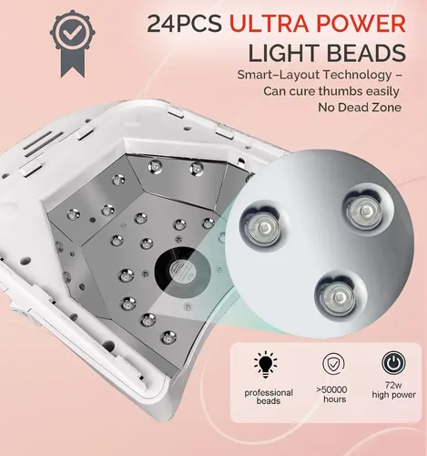 Lámpara Uv Led Inalámbrica Blanca Profesional Para Uñas