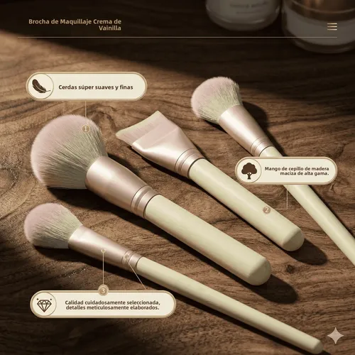 Pincel De Maquillaje Portátil Set Sombra Polvo Rubor Sin