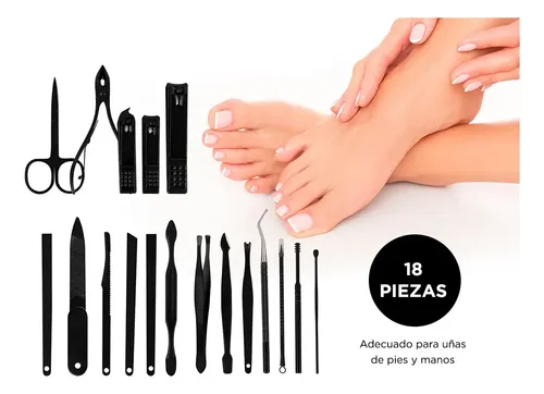 Kit Manicura Pedicura Profesional Gadnic Tijeras Acero Inox