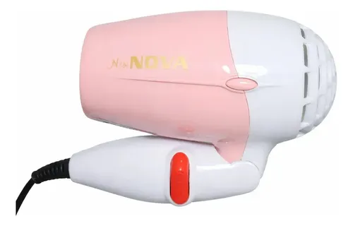 Secador De Pelo New Nova 600w De Viaje 2 Velocidades Color Rosa Y Blanco