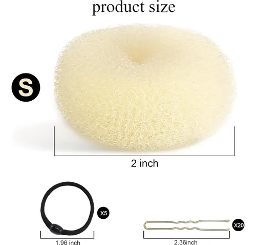 Hofason Kit De Moño Para Niñas 6pcs Beige 5.08cm