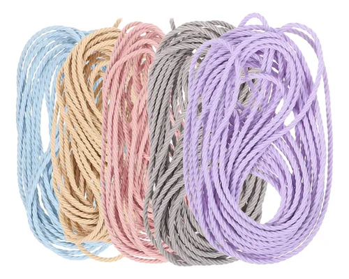 5 Pzs Ligas Elásticas Para Cabello Multicolor (pastel Blue, Beige, Pink, Gray, Lavender)