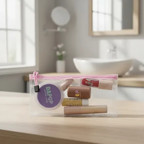 Neceser Transparente Organizador Maquillaje Costura Escolar Rosa Porta Utiles Estuche Plastico Pvc Cierre Reforzado Viaje Transparente