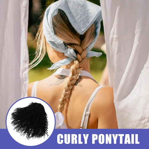 Extensión De Cabello Rizado Para Coleta De Mujer