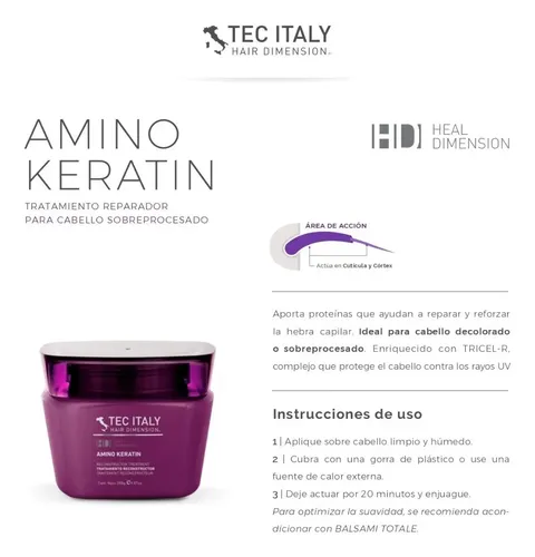 Amino Keratin 280 G Tec Italy Para Cabello Sobreprocesado