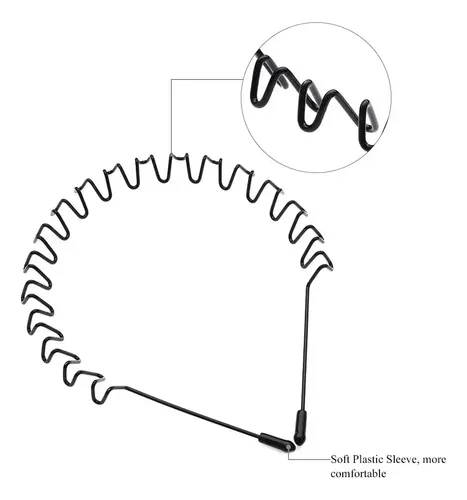 12 Diademas Deportivas De Metal Negro