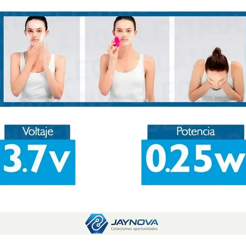 Cepillo Limpiador Masajeador Facial Silicona Electrico Usb Rosa