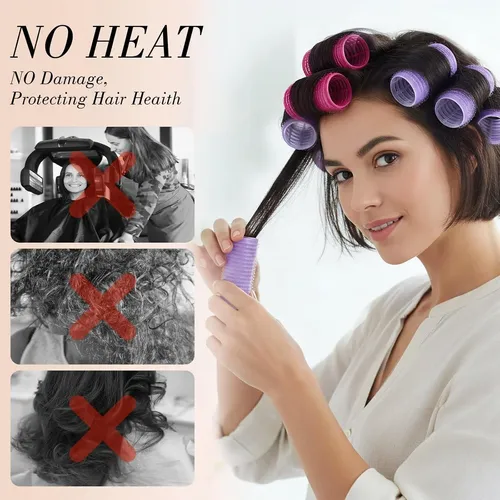 Rulos Sin Calor Para Cabello Corto Obeoby 25mm 24 Piezas