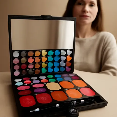 Set De Maquillaje Tipo Cuero Agenda Ideal Regalo Reyes
