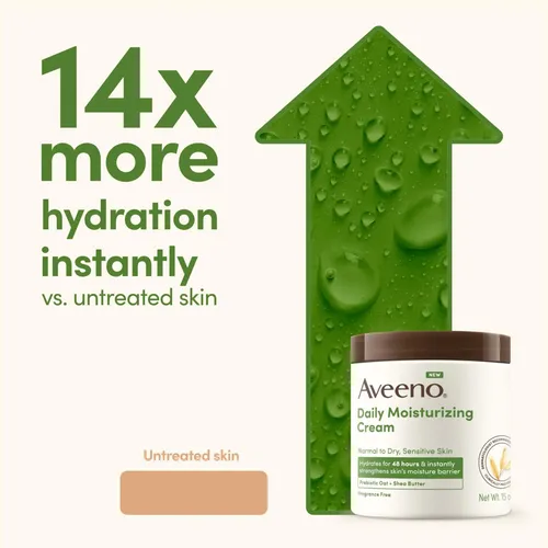 Crema Hidratante Diaria Aveeno, 20 Onzas, Para Cuerpo Y Rostro
