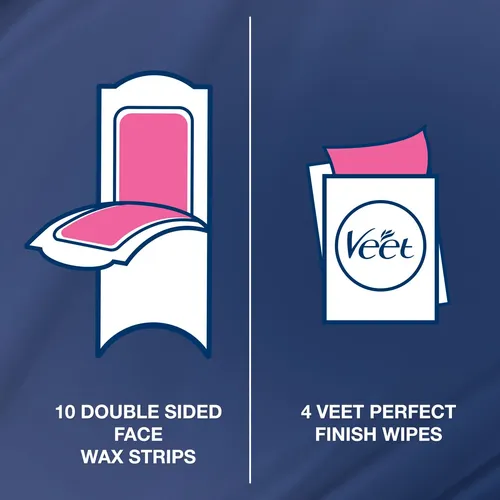 Tiras De Cera Veet Face Cold, Paquete De 20 Unidades, Para P
