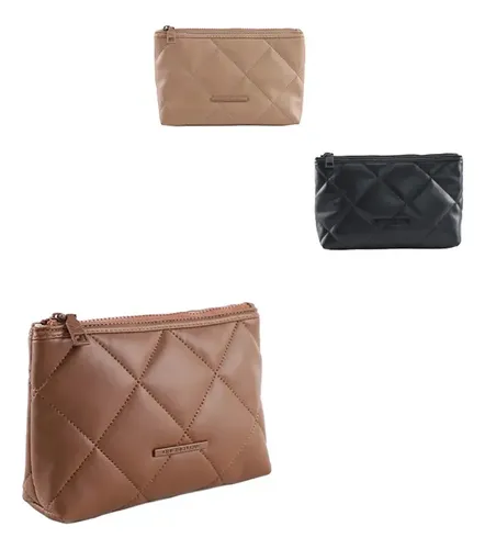 Neceser Oreiro Love Tipo Estuche Ideal Para Viaje Maquillaje Beige Lisa