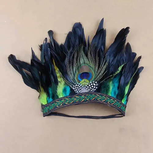 Diadema India Con Plumas, Accesorios Para Disfraz, Para Adul