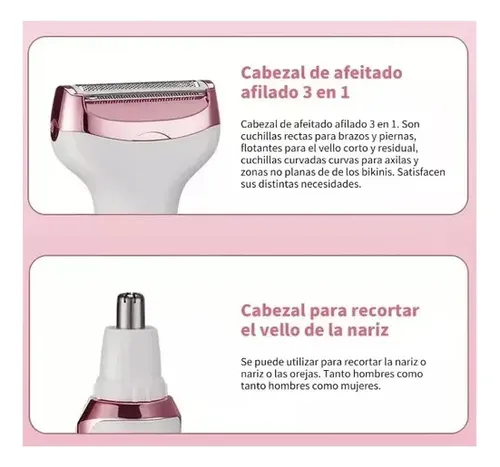 Depiladora Afeitadora Mujer 4 En 1 Facial Corporal