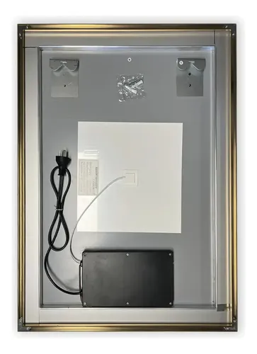 Espejo LED Rectangular MirrorOn Lifewall con Luz Regulable y Antiempañante para Baño Nilo Dorado de 80 x 60 cm