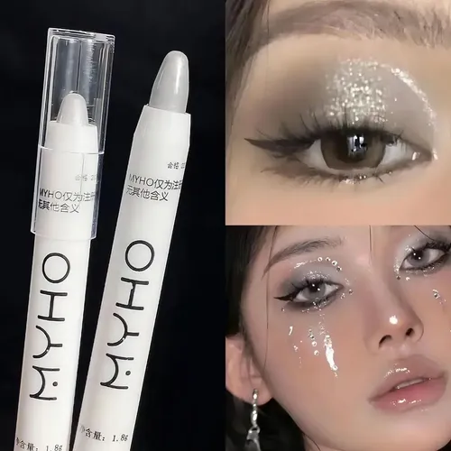 Set De 3 Lápices Resaltador Sombra Ojos Delineador Barra Cre Blanco
