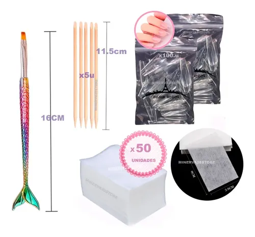 Kit Tips París Night Soft Gel+base Navi+top Navi/pincel/wipe