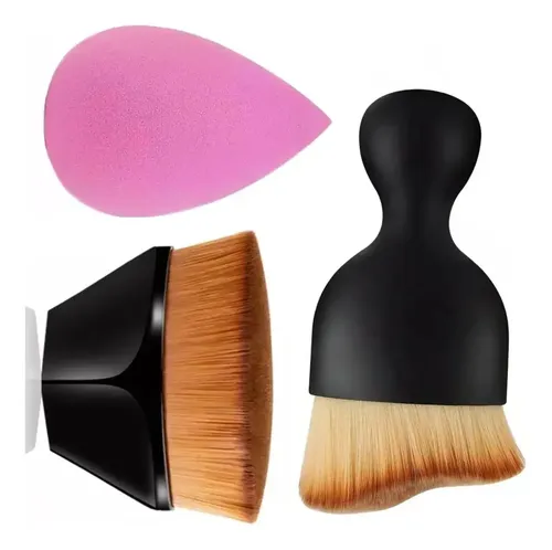 Esponja Y Brochas Para Base De Maquillaje