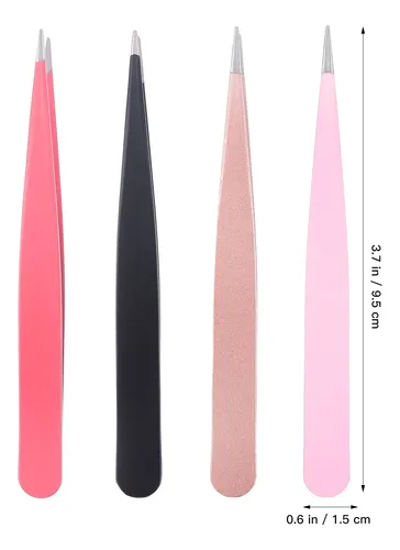 Pinzas Para Cejas De Acero Inoxidable, 4 Unidades, Puntiagud