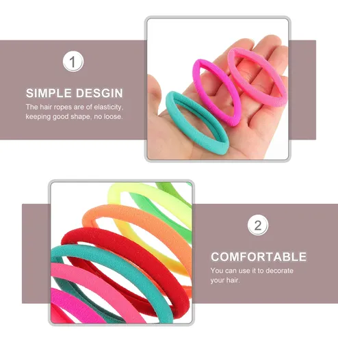 24 Unidades De Cintas Elásticas Para El Pelo, Soportes Para  Multicolor Sólido