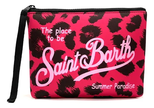 Bolso De Maquillaje Con Estampado De Leopardo Rosa A
