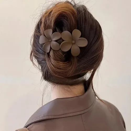 Pinza Para El Pelo Con Estampado Floral Mate, Con Agarre Fue