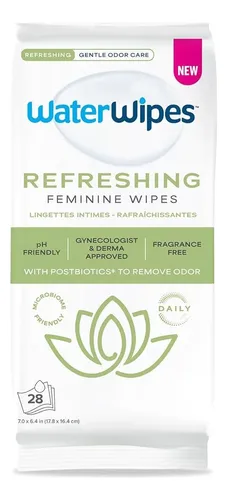 Toallitas Íntimas Waterwipes Refreshing 28 Ct Ph Neutro
