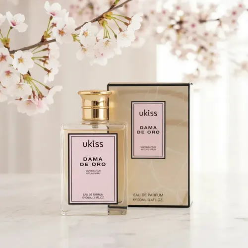 Perfume Ukiss Dama de Oro 100ml Flores Frescas Dulce Mujer