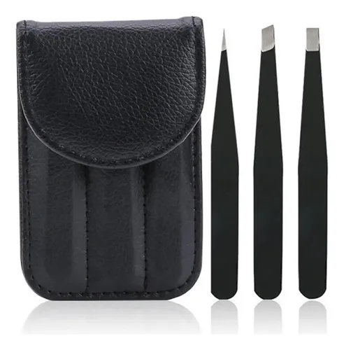 Juego Completo De Pinzas Para Cejas Con Estuche 3 Pieza C
