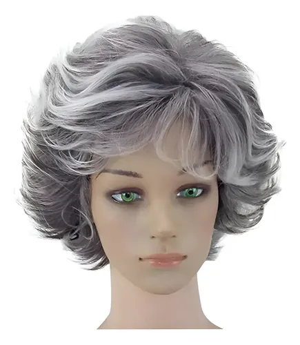S Jf 1 Pc Pelucas De Anciana Peluca Gris Pelucas Mujeres Jf