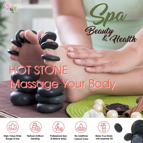 Set Masaje Facial Con Piedras Calientes Y Gua Sha 10 Piezas