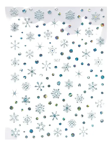 Stickers Para Uñas Autoadhesivos Copos De Nieve