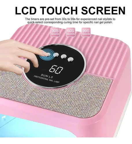 Lámpara De Uñas Uv Led Limegirl L5 Rosa Con Guantes Uv