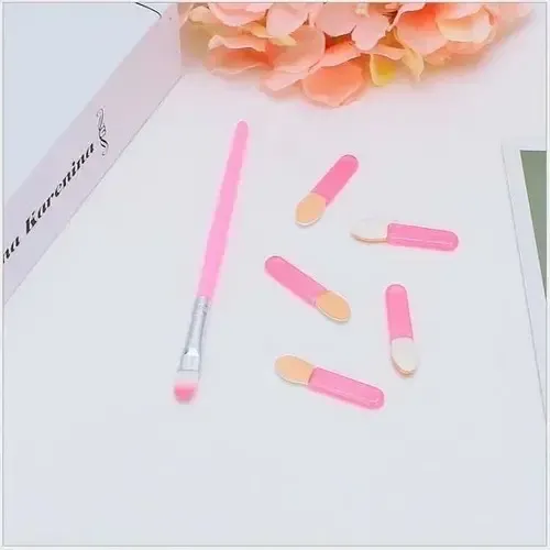 Set Brochas Maquillaje Ojos Yizhilian 6 Pinceles Rosa