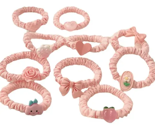 Diadema De Pelo Rosa Linda Para Niña Con Elástico