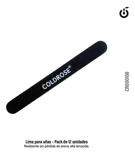 Lima De Uñas 100/180 Forma Recta 12pzs Coldrose