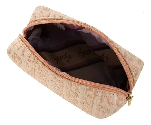 Neceser Rafitthy Mujer Portacosmeticos Maquillaje Viaje Color Beige Diseño De La Tela Lisa