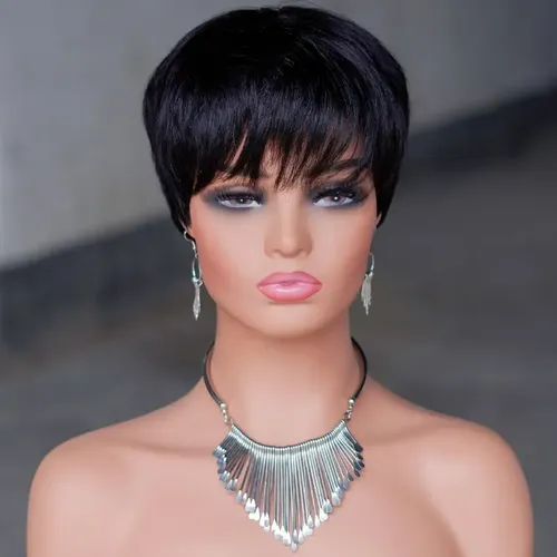 Peluca De Cabello 100×100 Humano Natural 10cm