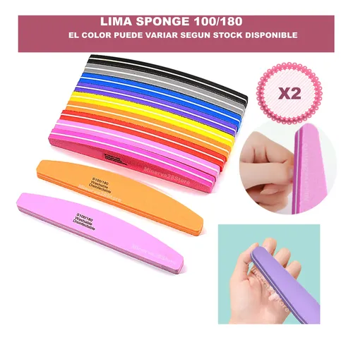 Lima Sponge X2 Buffer 100/180 Uñas Esculpidas Manicura