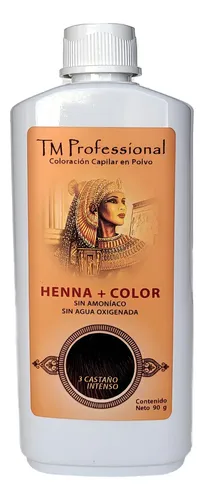 Henna + Color Tm Professional Tintura Capilar En Polvo X90gr Tono 3 Castaño Intenso