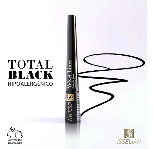 Delineador De Ojos Líquido Isselian Velvet Liner Total Black Mate Hipoalergénico