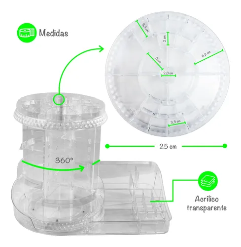 Organizador Maquillaje Transparent Cremas Giratorio Estantes