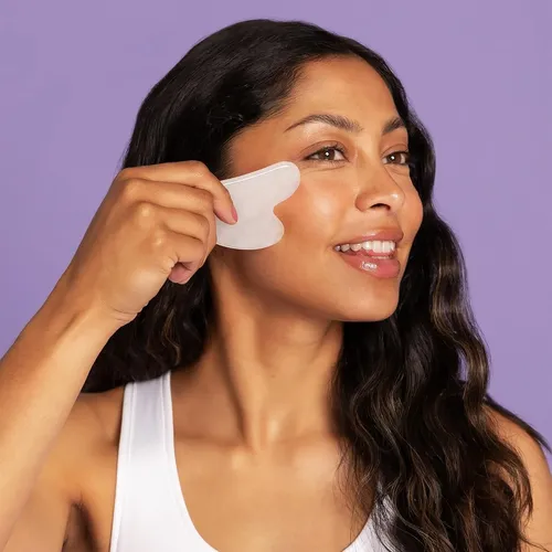 Set Masajeador Facial Piedra Gua Sha Y Globos Hielo