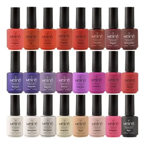 Kit 24 Esmaltes Semipermanente Color Gel Led Uv Meline
