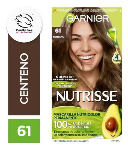 Kit De Tintura Permanente Nutrisse De Garnier Tono Tono 61 Centeno