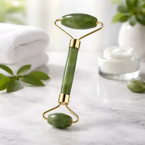 Jade Roller Masajeador Facial Y Piedra Gua Sha Original Set