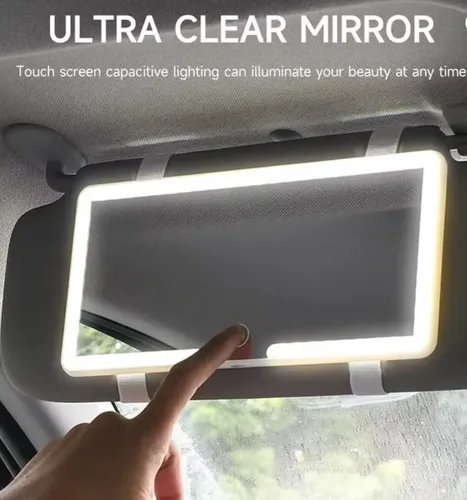 Espejo Auto Parasol Luz Led 3 Intensidades Táctil Recargable