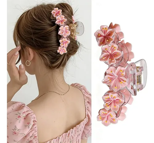 Pinza Para El Pelo Con Forma De Flor De Cerezo Rosa
