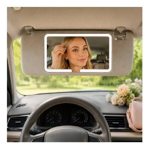 Espejo Luz Led Ajustable Para Visera De Coche Usb Ajustable