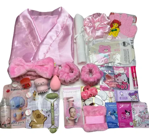 Kit Skincare Bata Spa Niña Mascarillas Maquillaje Vincha Set